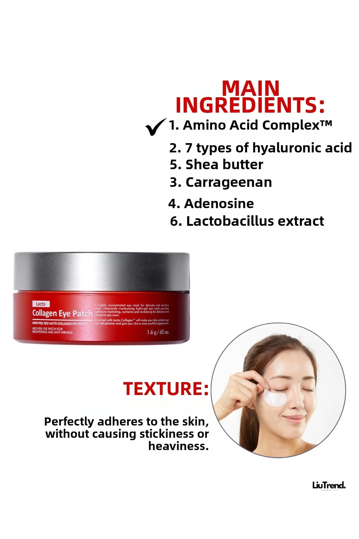 Medi-Peel - Red Lacto Collagen Eye Pads, 60 patches
