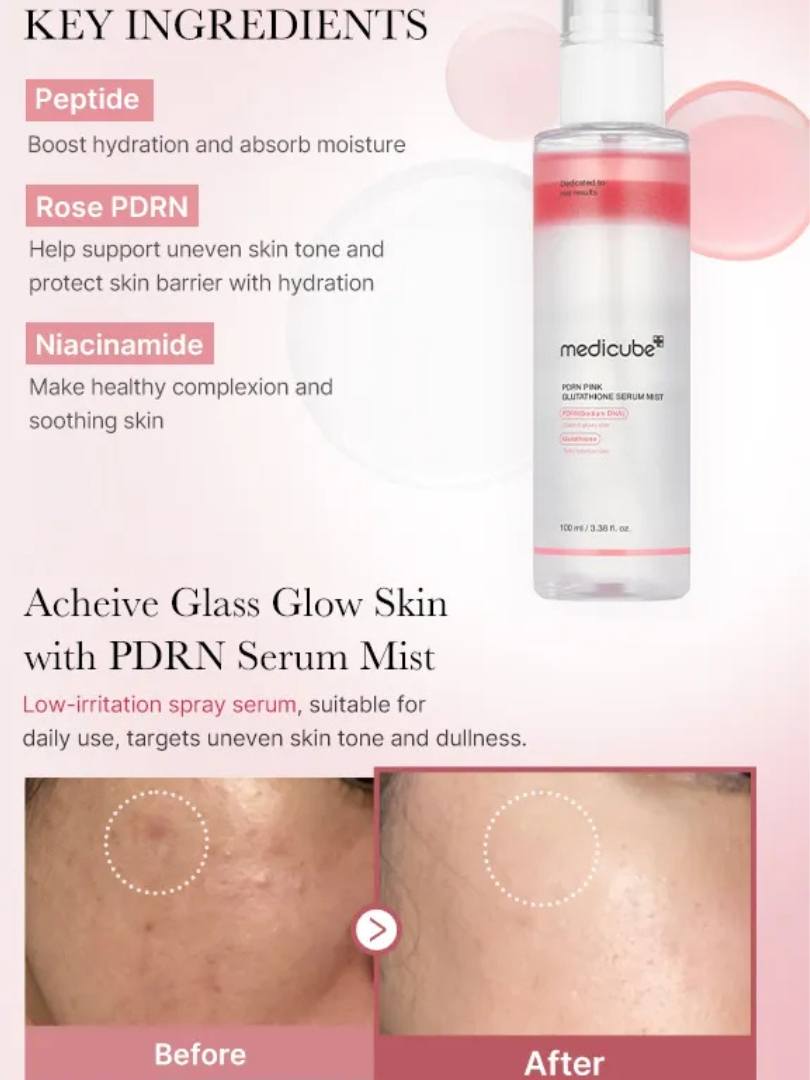 Medicube PDRN Pink Glutathione Serum Mist 100ml
