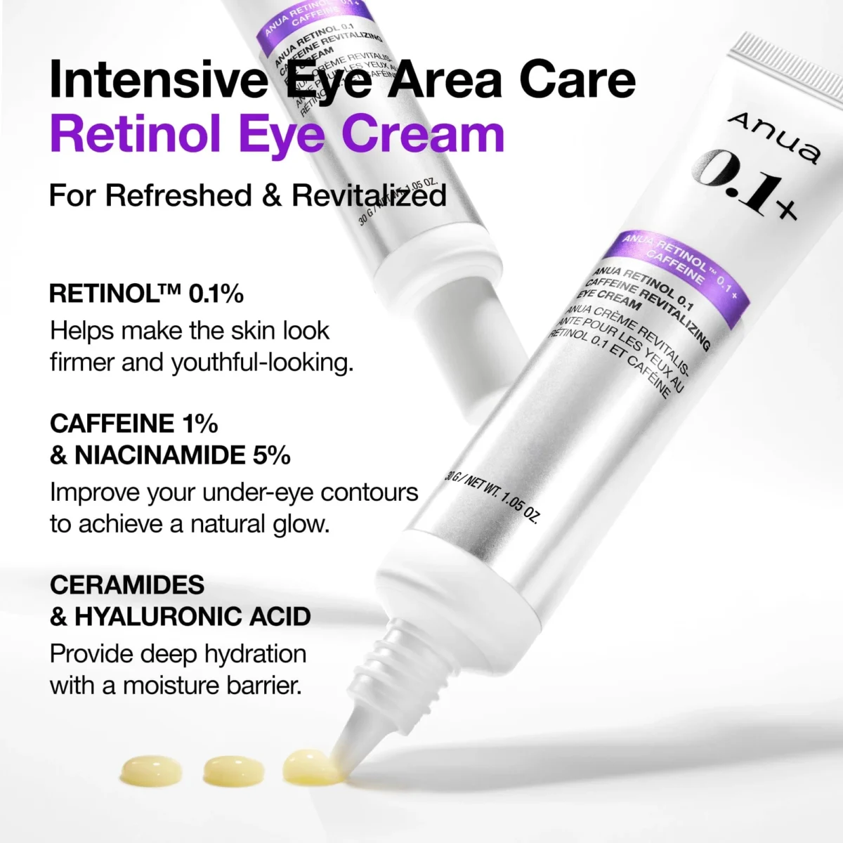 Anua Retinol 0.1 Caffeine Revitalizing Eye Cream